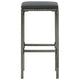 Vian Outdoor Barstool Set of 2, Gray Poly Rattan and Polyester Seats