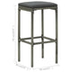Vian Outdoor Barstool Set of 2 Gray Poly Rattan and Polyester Seats