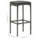 Vian Outdoor Barstool Set of 2, Gray Poly Rattan and Polyester Seats