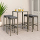 Vian Outdoor Barstool Set of 2, Gray Poly Rattan and Polyester Seats