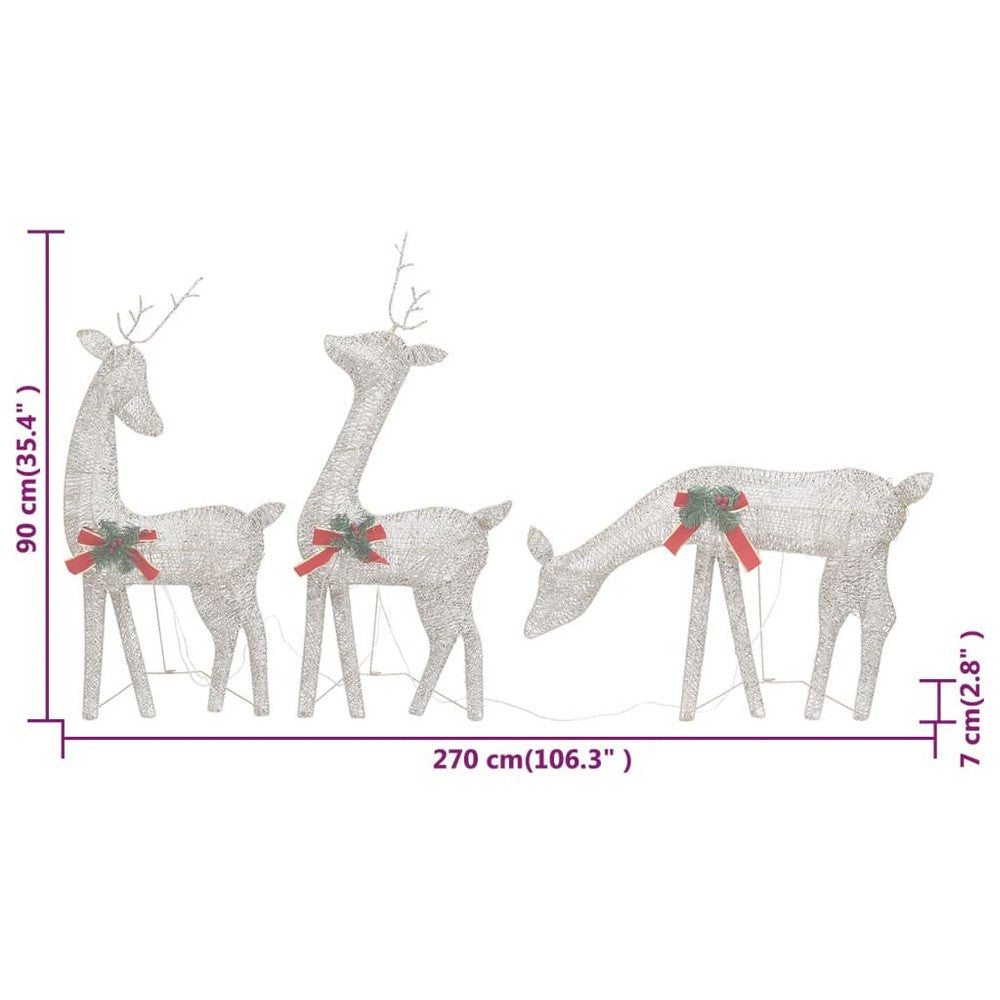 Edy Outdoor Christmas Decor Set of 3 90 Warm White LEDs Red BM326388
