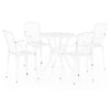 Kasa Outdoor 5pc Bistro Breakfast Set, 4 Chairs, 1 Table, White Metal