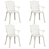 Kasa Outdoor 5pc Bistro Breakfast Set 4 Chairs 1 Table White Metal BM326389