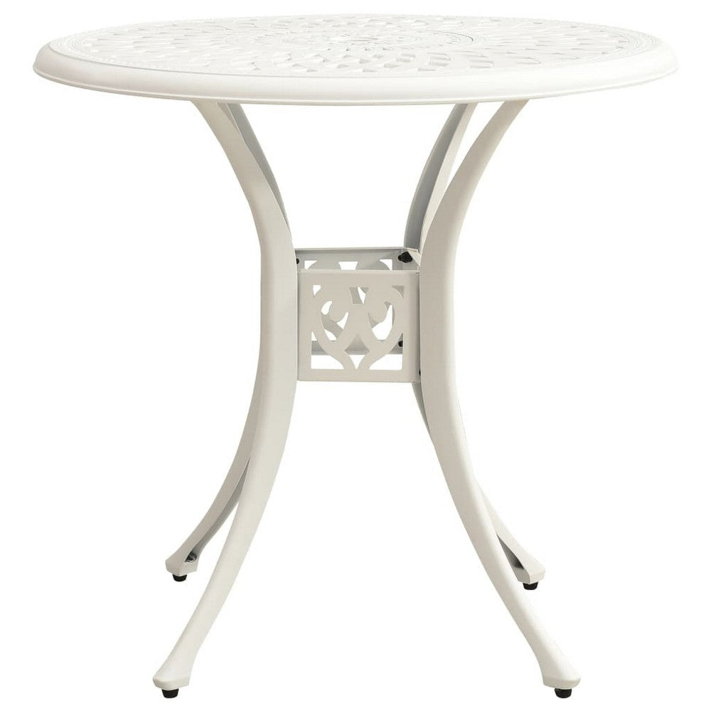 Kasa Outdoor 5pc Bistro Breakfast Set 4 Chairs 1 Table White Metal BM326389