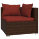Faye 3pc Outdoor Modular Sofa Set Brown Rattan Powder Coated Steel BM326392