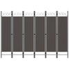 Dina 6 Panel Folding Room Divider Screen, Dark Gray, Black, 95" Tall