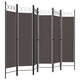 Dina 6 Panel Folding Room Divider Screen Dark Gray Black 95’’ Tall BM326394