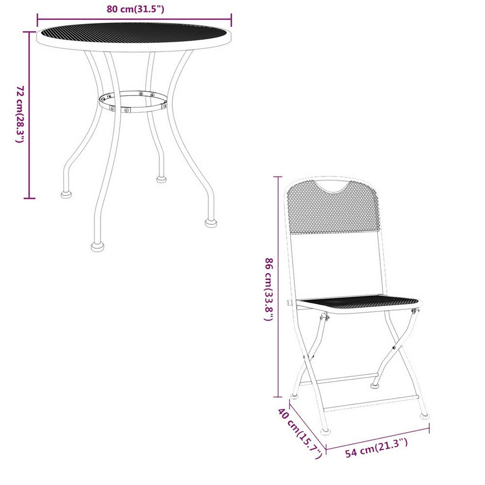 Yoko 5pc Outdoor Breakfast Dining Set 4 Chairs 1 Table Dark Gray BM326395