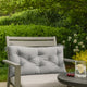 Claire Outdoor Cushion for Bench, Button Tufted Gray Fabric, 59 Inch