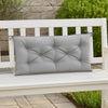 Claire Outdoor Cushion for Bench, Button Tufted Gray Fabric, 59 Inch