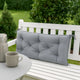 Claire Outdoor Cushion for Bench, Button Tufted Gray Fabric, 59 Inch