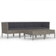 6pc Outdoor Modular Sofa and Table Set White Polyester Gray Rattan BM326406