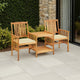 Lola 3pc Balcony Set with 2 Chairs and 1 Tea Table, Brown Acacia Wood