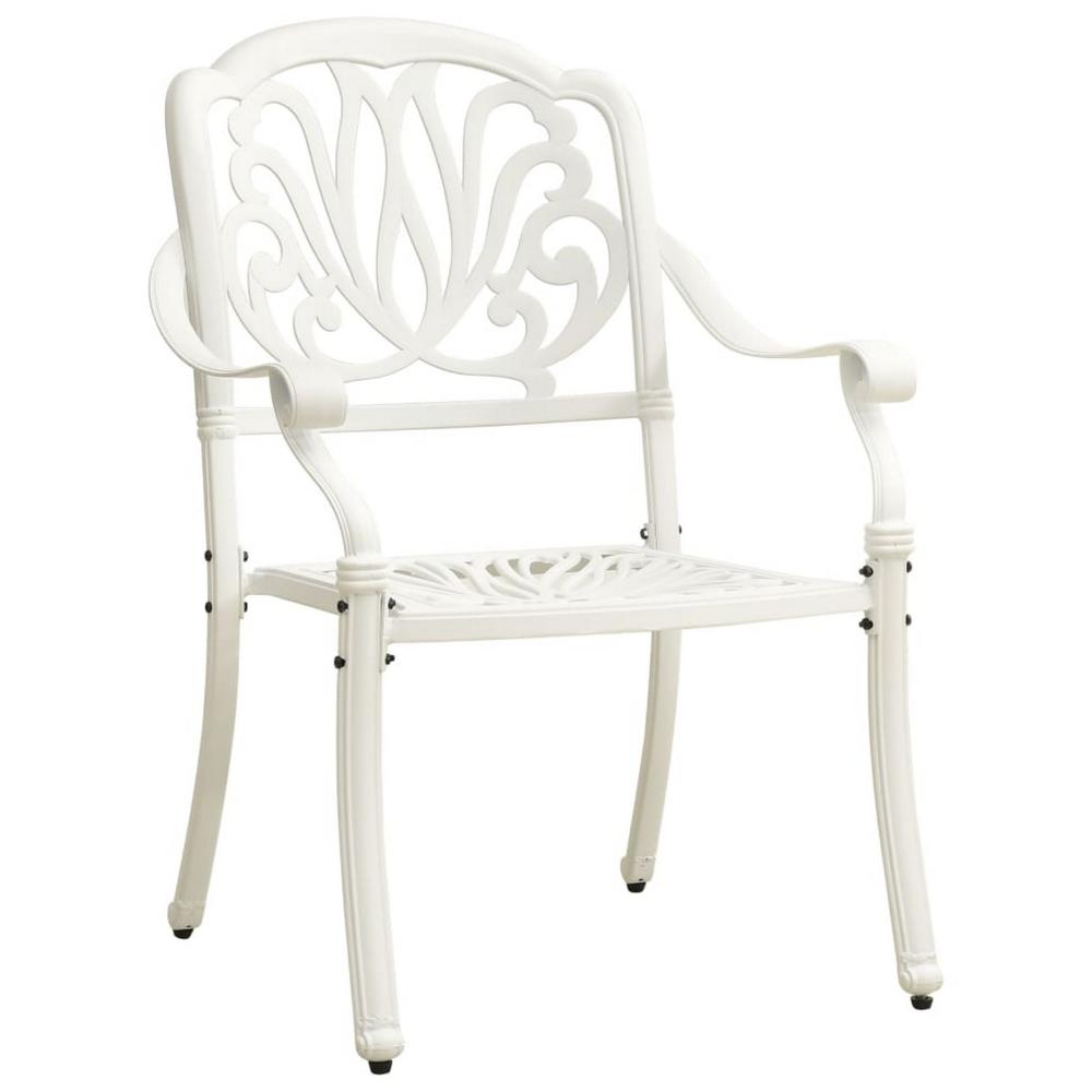Kasa Outdoor 3pc Bistro Breakfast Set, 2 Chairs, 1 Table, White Metal