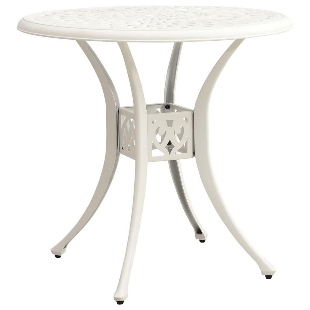Kasa Outdoor 3pc Bistro Breakfast Set, 2 Chairs, 1 Table, White Metal