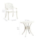 Kasa Outdoor 3pc Bistro Breakfast Set, 2 Chairs, 1 Table, White Metal