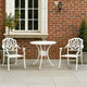 Kasa Outdoor 3pc Bistro Breakfast Set, 2 Chairs, 1 Table, White Metal