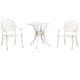 Kasa Outdoor 3pc Bistro Breakfast Set, 2 Chairs, 1 Table, White Metal
