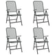 Zofi Folding Outdoor Dining Set of 4, Dark Gray Iron Mesh Frame