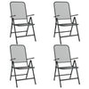 Zofi Folding Outdoor Dining Set of 4, Dark Gray Iron Mesh Frame