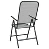 Zofi Folding Outdoor Dining Set of 4 Dark Gray Iron Mesh Frame BM326416