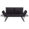 Outdoor Loveseat Bench Black Fabric Cushions Rattan Steel 51’’ BM326417