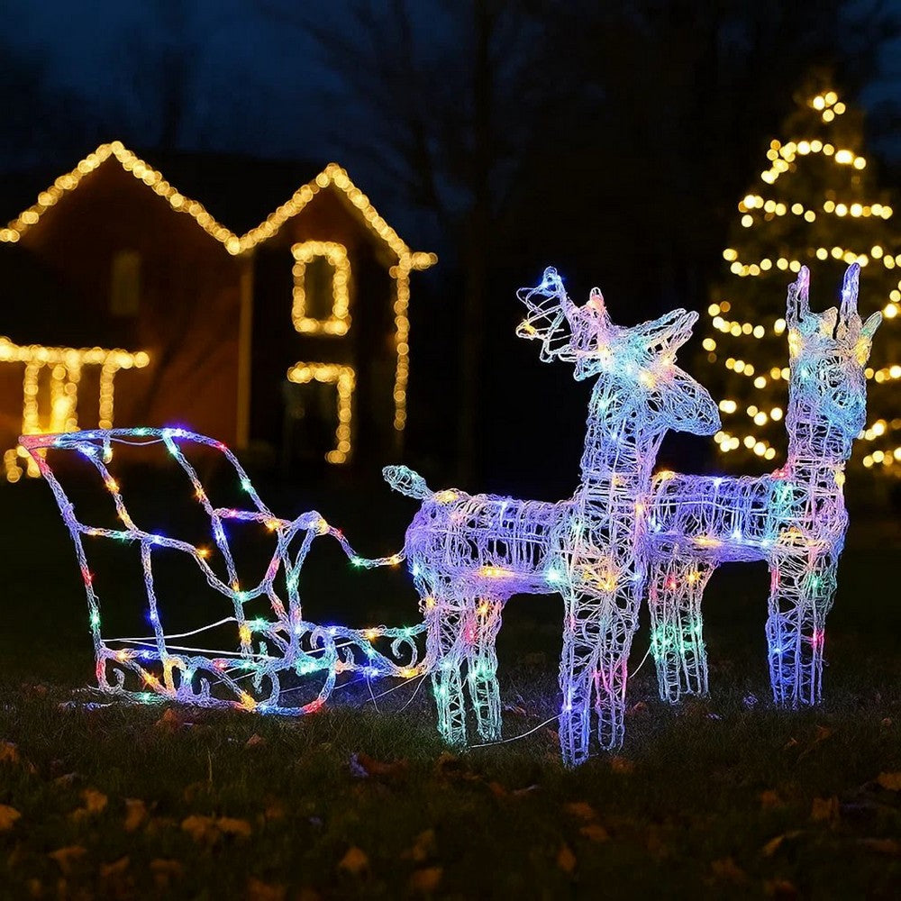 2pc Outdoor ,  Christmas Decoration, 160 Multicolor LEDs