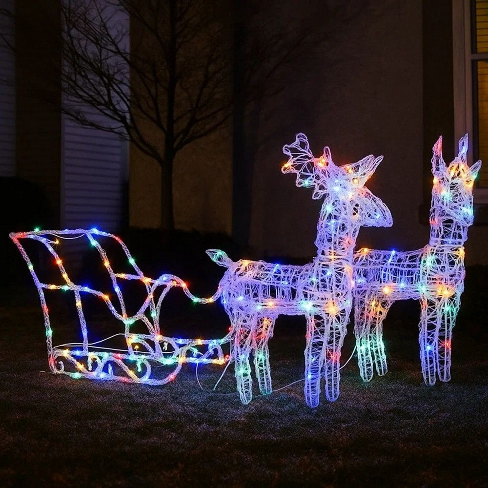 2pc Outdoor ,  Christmas Decoration, 160 Multicolor LEDs