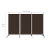 Dina 3 Panel Room Divider Screen Brown Fabric Black Iron 102’’ BM326420