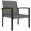 Outdoor Dining Set of 4 | Gray Poly Rattan | Black Steel Frame BM326421