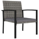 Outdoor Dining Set of 4 | Gray Poly Rattan | Black Steel Frame BM326421