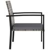 Outdoor Dining Set of 4 | Gray Poly Rattan | Black Steel Frame BM326421