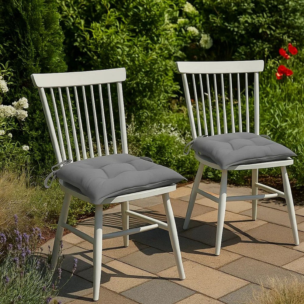 Kia Outdoor Cushion For Set of 2 | Square Gray Oxford Fabric