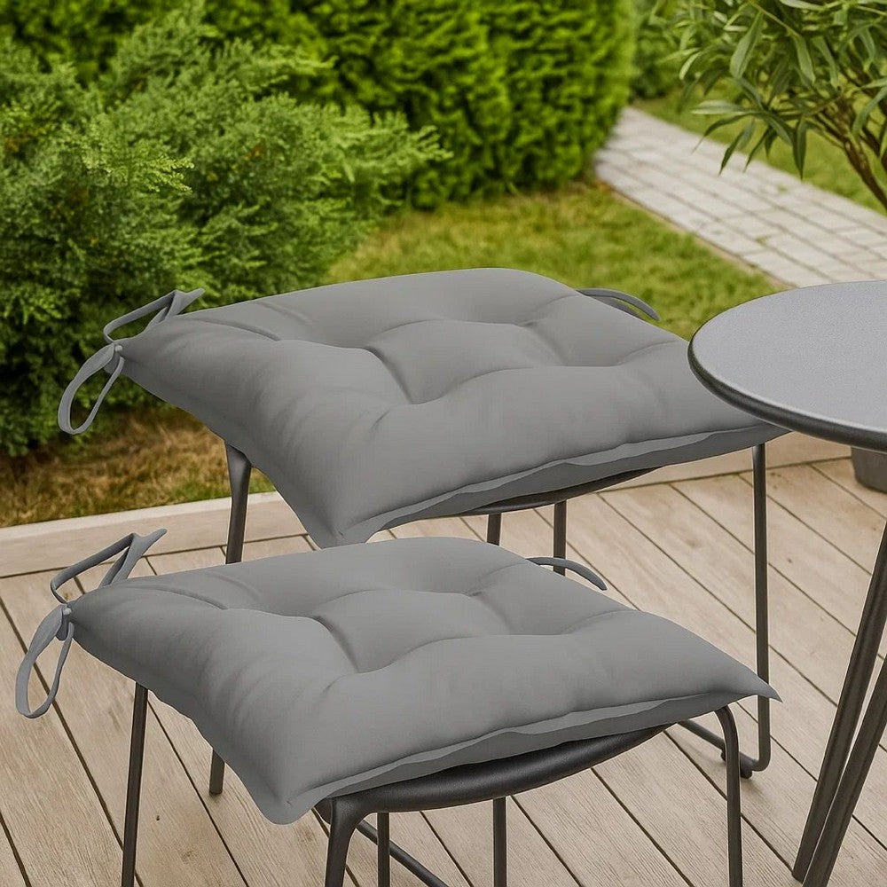 Kia Outdoor Cushion For Set of 2 | Square Gray Oxford Fabric