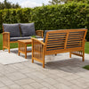 Mia 3pc Outdoor Loveseat Bench Coffee Table Set | Gray | Acacia Wood