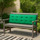 Claire Outdoor Cushion for Bench | Button Tufted Green Fabric | 59"