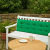 Claire Outdoor Cushion for Bench | Button Tufted Green Fabric | 59"