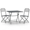 Yoko 3pc Outdoor Breakfast Table and Chairs Set | Foldable | Dark Gray