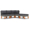 Casey 5pc Outdoor Modular Lounge Sofa Set | Gray Rattan | Brown Wood BM326430