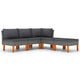 Casey 5pc Outdoor Modular Lounge Sofa Set | Gray Rattan | Brown Wood BM326430