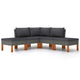 Casey 5pc Outdoor Modular Lounge Sofa Set | Gray Rattan | Brown Wood BM326430