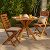 Outdoor Breakfast Bistro Table | Square 34" Brown Solid Acacia Wood