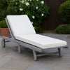 Outdoor Sun Chaise Lounger | Gray Solid Acacia Wood | Casters | 78"