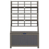 Garden Storage Box with Trellis | Shelves | 63’’ Gray Solid Acacia Wood BM326435