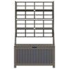 Garden Storage Box with Trellis | Shelves | 63’’ Gray Solid Acacia Wood BM326435