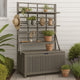 Garden Storage Box with Trellis | Shelves | 63" Gray Solid Acacia Wood