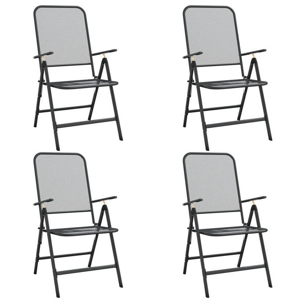 Zofi 5pc Outdoor Breakfast Dining Table and Chairs Set | Foldable Gray BM326436