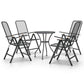 Zofi 5pc Outdoor Breakfast Dining Table and Chairs Set | Foldable Gray