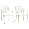 Kasa Outdoor 3pc Breakfast Bistro Set | 2 Chairs 1 Table | White Metal BM326439