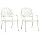 Kasa Outdoor 3pc Breakfast Bistro Set | 2 Chairs 1 Table | White Metal BM326439